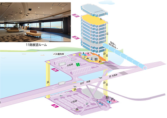 4号湾岸線泉大津パーキングエリア（海側）フロアマップ