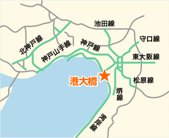 地図：港大橋