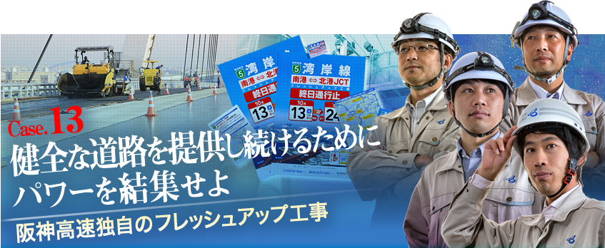 Case.13 健全な道路を提供し続けるためにパワーを結集せよ　阪神高速独自のフレッシュアップ工事
