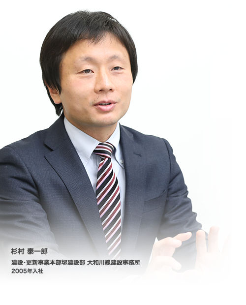 杉村 泰一郎　建設・更新事業本部堺建設部大和川線建設事務所　2005年入社