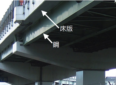 図：橋を構成する床版と鋼桁