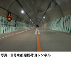 写真：8号京都線稲荷山トンネル
