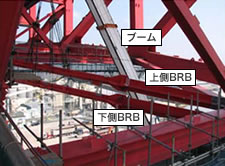 写真：座屈拘束ブレースの設置状況（港大橋）
