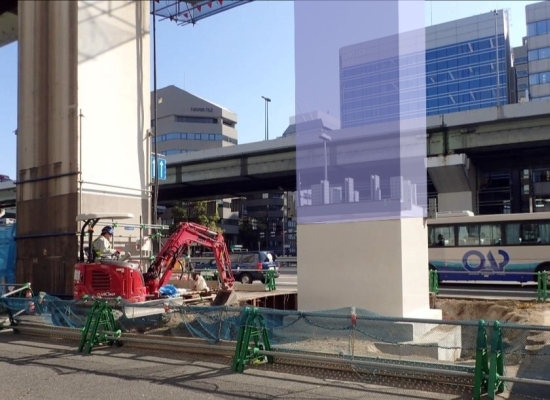 4ブロック 鋼製橋脚架設