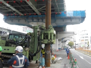 1・2ブロック 仮受け設備杭工事開始