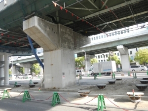 1ブロック 仮受け設備杭工事完了