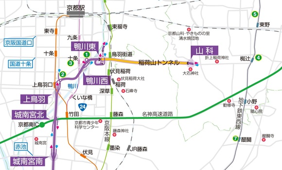 画像:京都市パークアンドライド 駐車場案内
