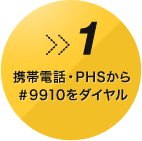 携帯電話・PHSから#9910をダイヤル