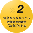 電話がつながったら阪神高速の番号「2」をプッシュ