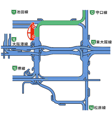 イラスト:環状線⇒守口線方面