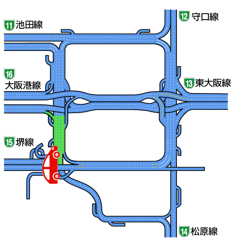 イラスト:湊町付近⇒大阪港線マップ