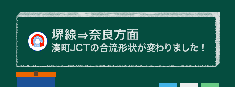 堺線⇒奈良方面 湊町JCTの合流形状が変わりました!