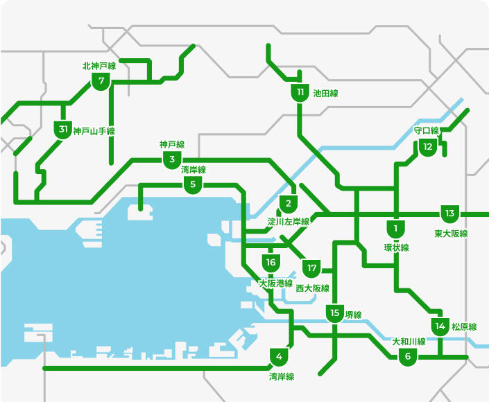阪神高速道路全域路線図