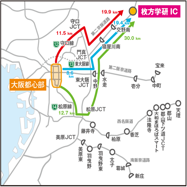 都心流入割引具体例 第二京阪道路 Etc車対象 阪神高速道路株式会社 ドライバーズサイト