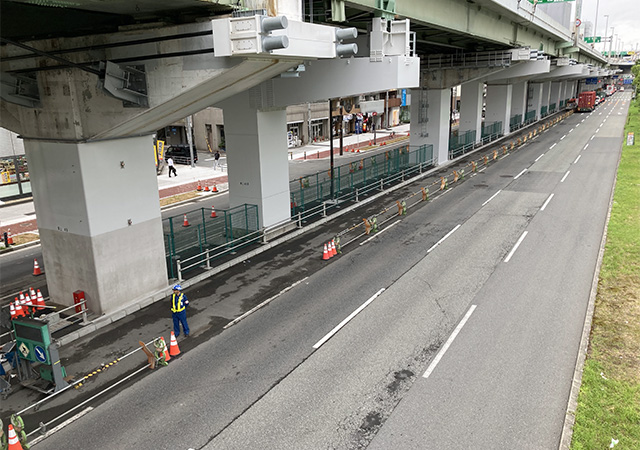 2024年7月 東上P48付近　路下状況　本線側舗装