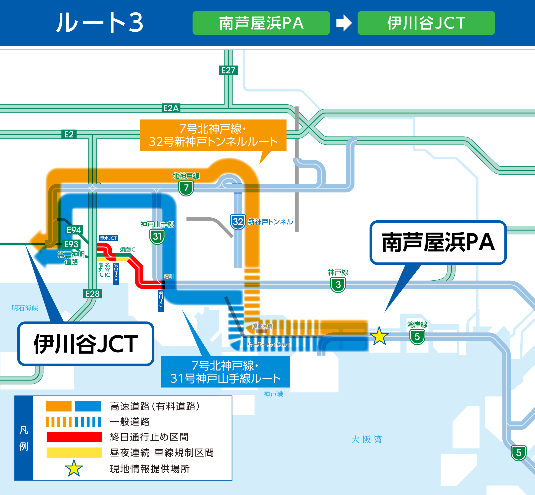 南芦屋浜PA⇒伊川谷JCT
