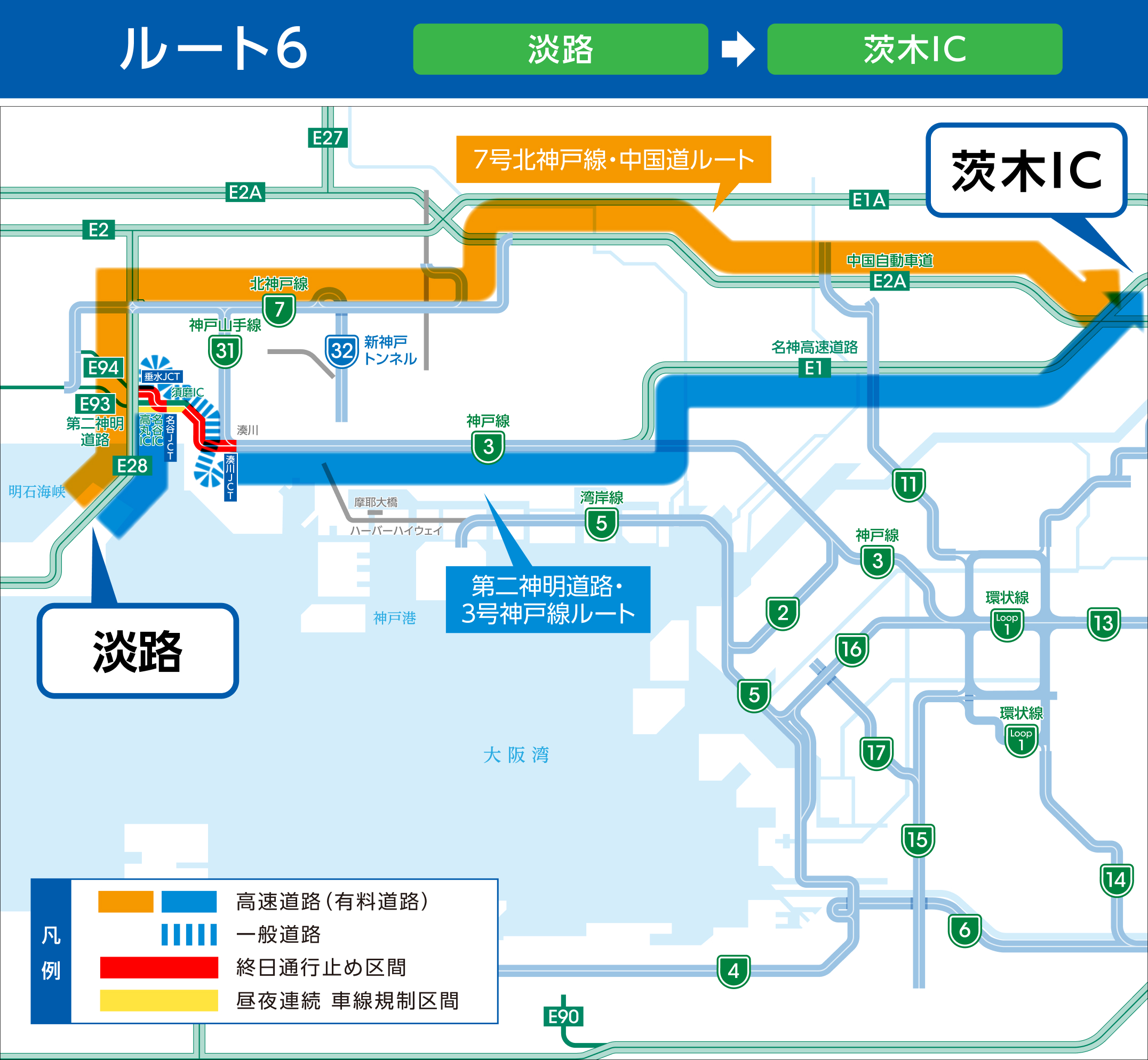 淡路⇒茨木IC