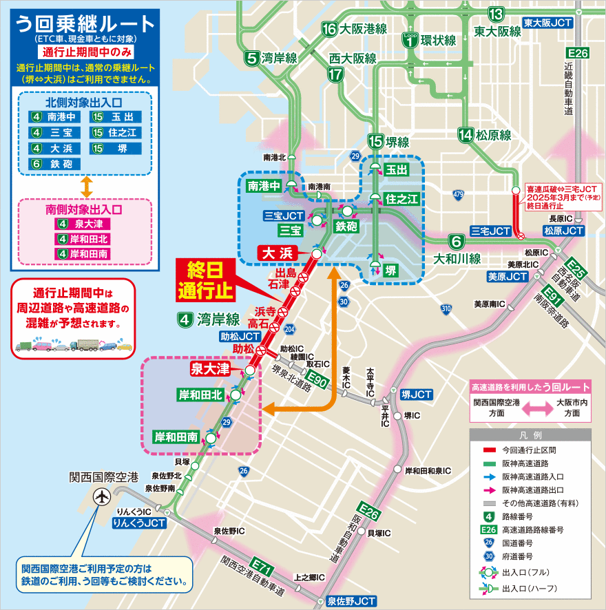 工事期間中のう回乗継について