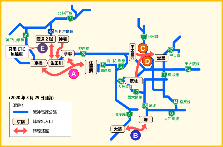 MAP : 阪神高速的轉線指南
